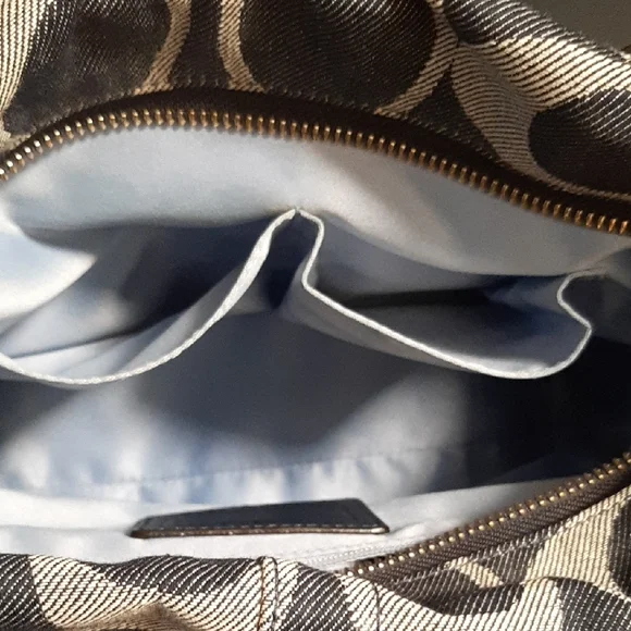 Coach Signature Denim Navy Shoulder Bag - Picture 8 of 14